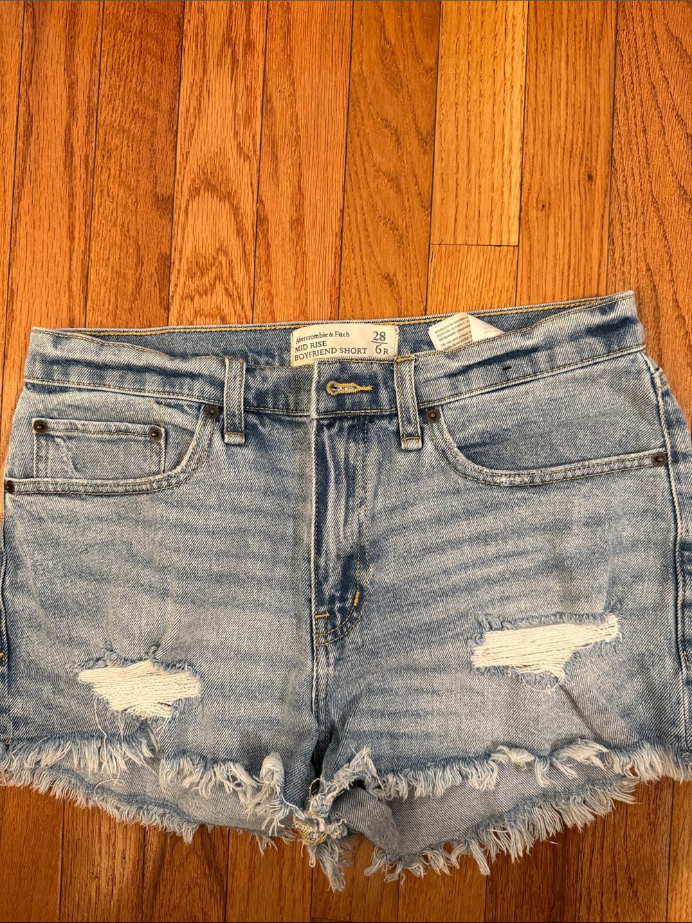 Abercrombie & Fitch Distressed Jean Shorts Duo - Light Blue & Black